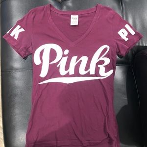 Pink victoria secret maroon shirt